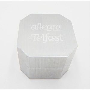 Advertising Desk World Clock Metal Box Allegra Telfast Branded Untested